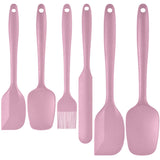 6-Piece Pink Silicone Spatula Set – Heat-Resistant, Non-Scratch Kitchen Tools with Integrated Metal Reinforcement, Dishwasher Safe, for Cooking, Mixing, and Baking