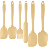 6-Piece Yellow Silicone Spatula Set – Heat-Resistant, Non-Scratch Kitchen Tools with Integrated Metal Reinforcement, Dishwasher Safe, for Cooking, Mixing, and Baking