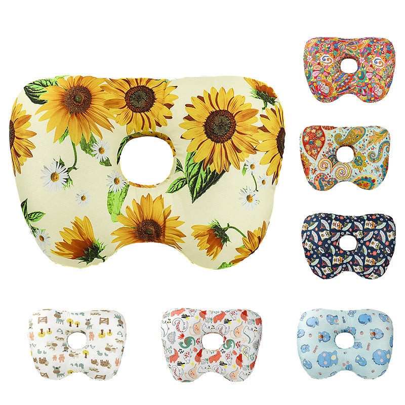 Sunflower Hollow Ear Support Pillow – Adjustable Side Sleep Neck Cushion with PP Cotton Filling and Breathable Fabric 