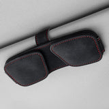 Black Car Sun Visor Sunglasses Holder – Magnetic Dual Clip Organizer with Suede Finish, No-Drill Mounting for Glasses, Cards & Tickets