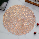Rose gold Set of 3 Nordic-Style Round Table Mats – Heat-Resistant, Non-Slip PVC Placemats for Home Use, Creative Dish Pads, 38cm Diameter, Ideal for Dining Tables and Decor