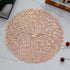 Rose gold Set of 3 Nordic-Style Round Table Mats – Heat-Resistant, Non-Slip PVC Placemats for Home Use, Creative Dish Pads, 38cm Diameter, Ideal for Dining Tables and Decor