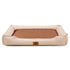 Pink Rectangular Pet Bed with Removable Cooling Mat – Durable 600D Oxford Fabric Dog & Cat Bed, High-Rebound PP Cotton Filling, Non-Slip Base, for Medium to Large Breeds, Includes Free Cooling Pad(Size:S)