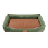 Green Rectangular Pet Bed with Removable Cooling Mat – Durable 600D Oxford Fabric Dog & Cat Bed, High-Rebound PP Cotton Filling, Non-Slip Base, for Medium to Large Breeds, Includes Free Cooling Pad(Size:L)