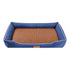 Blue Rectangular Pet Bed with Removable Cooling Mat – Durable 600D Oxford Fabric Dog & Cat Bed, High-Rebound PP Cotton Filling, Non-Slip Base, for Medium to Large Breeds, Includes Free Cooling Pad(Size:L)