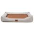 Light grey Rectangular Pet Bed with Removable Cooling Mat – Durable 600D Oxford Fabric Dog & Cat Bed, High-Rebound PP Cotton Filling, Non-Slip Base, for Medium to Large Breeds, Includes Free Cooling Pad(Size:L)