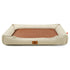 Khaki Rectangular Pet Bed with Removable Cooling Mat – Durable 600D Oxford Fabric Dog & Cat Bed, High-Rebound PP Cotton Filling, Non-Slip Base, for Medium to Large Breeds, Includes Free Cooling Pad(Size:L)