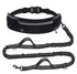 Black Shock-Absorbing Running & Dog Walking Belt – Integrated Waist Pack with Retractable Traction Rope and Ergonomic Support