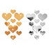 2-Pack Heart-Shaped Acrylic Mirror Wall Decals – Multi-Size Set (Max ~10.5cm), Silver & Gold Finish, Removable Decorative Stickers