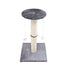 Grey Cat Climbing Frame with Sisal Scratching Post, Integrated Resting Platform and Hanging Pom-Pom Toys – Sturdy Floor Standing Cat Tree for Scratching, Climbing and Relaxation