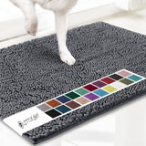 Dark grey 50×80 cm Extra-Thick Chenille Floor Mat for Bathrooms and Pet Use – High-Density Absorbent, Non-Slip, Machine-Washable Rug for Dogs and Humans