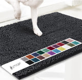 Charcoal grey 50×80 cm Extra-Thick Chenille Floor Mat for Bathrooms and Pet Use – High-Density Absorbent, Non-Slip, Machine-Washable Rug for Dogs and Humans