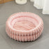 Pink Plush Round Pet Bed with Removable Cushion M Size, Thickened Warm Dog and Cat Nest for Small to Medium Pets, Cozy and Soft Sleeping Space for Home Use
