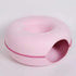 Pink Felt Donut Cat Bed with Zipper Tunnel Toy, Double-Layer Pet Cave for Cats, M Size (50x20cm), Cozy Hideaway for Indoor Cats