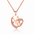 Rose gold MOM heart pendant necklace with rhinestones.