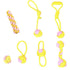 7-Piece Yellow and pink Durable Cotton Rope Dog Toy Set - Washable Knotted Ball & Tug Toys for Aggressive Chewers, Interactive Teeth Cleaning Pet Toy for Small to Medium Dogs & Cats