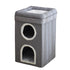 Grey 3-Story Villa Cat House with Scratching Posts - Foldable Double-Decker Cat Condo, Warm & Breathable All-Season Pet Bed, Multi-Functional Play & Sleep Space, Durable Easy-Clean Fabric