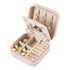 Pink Mini Travel Jewelry Box with Mirror - 10x10x5cm Portable PU Leather Organizer for Rings, Earrings, Necklaces, Anti-Tarnish Velvet Interior, Compact Design for On-the-Go Storage