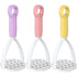3-Pack Pink,yellow and purple Manual Potato Masher - Baby Food Maker & Vegetable Ricer with Reinforced Arch Design, Durable PP Kitchen Tool for Mashing Potatoes, Sweet Potatoes, and Fruits