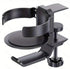 Black 2-in-1 Rotating Headphone and Cup Holder - No-Drill Aluminum Alloy Desk Clamp Mount for Over-Ear Headsets and Beverages - Space-Saving Organizer for Home Office and Gaming Setup
