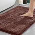 Brown Thickened Chenille Bathroom Floor Mat 50x80cm Super Absorbent Non-Slip TPR Backing Rug for Shower Entrance and Washroom Soft Comfort for Local Households