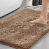 Khaki Thickened Chenille Bathroom Floor Mat 50x80cm Super Absorbent Non-Slip TPR Backing Rug for Shower Entrance and Washroom Soft Comfort for Local Households