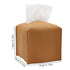 2 Pack Brown PU Leather Rectangular Tissue Box Covers Foldable Roll Paper Bag for Car Home and Bathroom Modern Storage Solution for Local Households