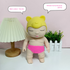 White 26CM Large Squeeze Ugly Doll Stress Relief Toy Slow Rebound TPR Sand-Filled Squishy Figure for Local Home Pretend Play and Anxiety Reduction(Yellow hat and red trousers)