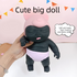 Black 26CM Large Squeeze Ugly Doll Stress Relief Toy Slow Rebound TPR Sand-Filled Squishy Figure for Local Home Pretend Play and Anxiety Reduction(Pink cap and purple trousers)
