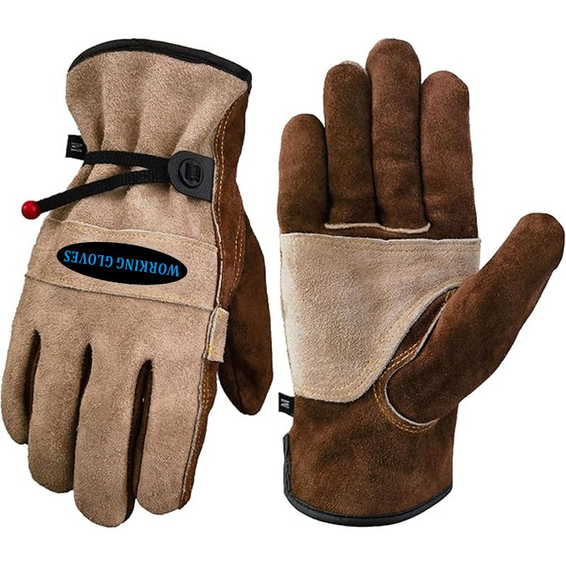 Size L Durable Cowhide Work Gloves for Welding Gardening and Outdoor Camping Thorn Proof Heat Resistant Hand Protection for Local Professionals