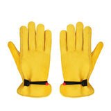 Size S Golden Yellow Top-Grain Cowhide Protective Work Gloves, Durable Wear-Resistant Labor Safety Solution for Local Industrial Professionals
