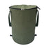Army green Foldable Camping Trash Can with Lid - Large Capacity Heavy Duty Pop Up Rubbish Bin - Portable Storage Bag for Caravan, Picnic, Gardening and Outdoor Adventures - Space Saving Design(Size: S)