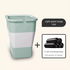 Light green Foldable Car Trash Can and Multi-Functional Storage Bin - Includes 5 Rolls of Bags - Leak-Proof Waterproof Design for Road Trips, Camping and Daily Commuting - Space Saving Portable Organiser(large)