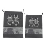 50-Pack Shoe Storage Bags - 25 Medium and 25 Large - Non-Woven Dust-Proof Travel Organiser with Transparent Window, Drawstring Closure for Business Trips, Home Wardrobe and Daily Storage