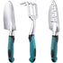 3-Piece Green Gardening Tool Set - Heavy Duty Aluminum Alloy with Bonus Claw Gardening Gloves - Rust Resistant Hand Trowel, Cultivator and Transplanter for Planting, Digging and Weeding