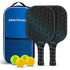 Blue Pickleball Paddle Set - Premium Fiberglass Surface - Lightweight Honeycomb Core, Cushioned Non-Slip Grip, Professional Performance for All Skill Levels, Complete Kit with Carry Bag and Balls