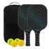 Green Pickleball Paddle Set - Premium Fiberglass Surface - Lightweight Honeycomb Core, Cushioned Non-Slip Grip, Professional Performance for All Skill Levels, Complete Kit with Carry Bag and Balls(Black bag)