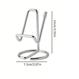 2-Pack Silver Universal Aluminum Phone Stand - Minimalist One-Piece Metal Tablet Holder - Durable Integrated Fixed Angle Desktop Bracket, Sleek Industrial Design for Home Office and Bedroom
