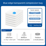Vacuum Storage Bags - 3-Pack Mixed Sizes (100x70, 80x60, 70x50) - Space Saving Airtight Compression Bags for Blankets, Clothing and Bedding - Includes Travel Hand Pump