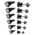 6-Pair Black Stainless Steel Stud Earring Set - Classic 6-Prong Crown Setting with Sparkling Round Cubic Zirconia in Multiple Sizes - Durable Skin-Friendly Jewelry for Daily Wear and Stacking