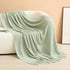 Mint green Elegant Openwork Knitted Throw Blanket with Tassels - 127x180cm Large Decorative Soft Sofa Blanket for Living Room & Bedroom - Breathable Cozy Cover for Travel & Office Nap