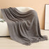 Dark grey Elegant Openwork Knitted Throw Blanket with Tassels - 127x180cm Large Decorative Soft Sofa Blanket for Living Room & Bedroom - Breathable Cozy Cover for Travel & Office Nap