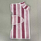 Red Stripes Super Absorbent Pet Bathrobe with Waist Belt & Neck Snap - Full Coverage Quick-Drying Towel for Dogs & Cats (S Size)