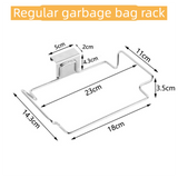 Stainless Steel Over-Cabinet Trash Bag Holder with Curved Ear Hook  - Heavy Duty Hanging Waste Bag Support for Home & Office