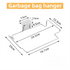 Large Stainless Steel Over-Cabinet Trash Bag Holder with Curved Ear Hook  - Heavy Duty Hanging Waste Bag Support for Home & Office