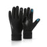 Black Windproof Thermal Sports Gloves with Touchscreen Fingertips & Anti-Slip Palm Grip for Running & Cycling (SD-01 Wrist-Tighten / M Size)