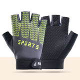 Black and Green Breathable Half-Finger Cycling Gloves for Kids - Non-Slip Silicone Grip, Ice Silk & Shock-Absorbing Sports Mitts (S Size)