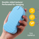 3PCS Blue Nordic Style 3D Fish Scale Exfoliating Sponge - High Elasticity Body Scrubber for Painless Deep Clean