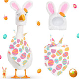 Vibrant Easter Porch Goose Outfit Set - Spring Festive Rabbit Costume for 23-Inch Garden Goose