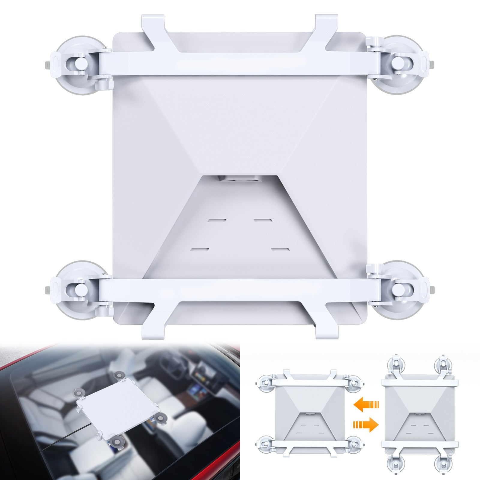 Universal Car Quad-Suction Cup Mount for Starlink Mini - Weather-Resistant Secure Vehicle Stabilizer for Sunroof & Window Glass